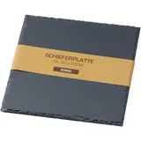 Cepewa Dekorative Platte aus Schiefer 20x20cm / Schieferplatte Schiefertafel mit Filzschonern