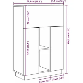 vidaXL Schreibtisch mit Tür Weiß 71.5 x 31.5 x 106.5 cm Holzwerkstoff