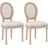 Homcom Esszimmerstuhl Küchenstuhl Polyester Cremeweiß 2er Set