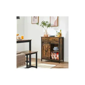 VASAGLE Sideboard 70 x 80 x 30 cm Braun/Schwarz