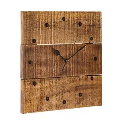 Amagohome Holzuhr Wanduhr 30x30cm Holz Wohnzimmer lautlos quadratisch aus Mangoholz massiv