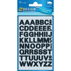 Avery Zweckform Buchstaben-Etiketten wetterfest, Folie, Buchstaben A-Z, schwarz, 104 Aufkleber
