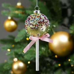 Weihnachtsbaumschmuck Lolli - mit Perlen verziert - Glas - Christbaumschmuck - H...