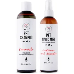 PET Shampoo Kamille_Shampoo 250ml Hypoallergen + Pet Magic Mist - Magic Mist for Hair 250ml Leichtes Entwirren und gepflegtes Fell