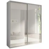 Möblo Schiebetürenschrank, Weiß, Holzwerkstoff, Rechteckig, 204x244x62 cm, Schlafzimmer, Kleiderschränke, Schwebetürenschränke