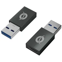 Conceptronic DONN10G Adapter USB3.0/USB-C/ 2er-Pack schwarz