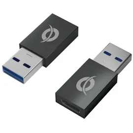 Conceptronic DONN10G Adapter USB3.0/USB-C/ 2er-Pack schwarz