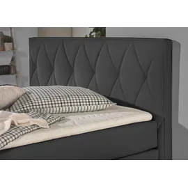 Home Affaire Boxspringbett HOME AFFAIRE "Merino", grau (anthrazit), B:208cm L:211cm, Struktur fein (100% Polyester), Komplettbetten, Boxspringbett, incl. Kaltschaumtopper, 5, Breiten, 2 Härtegrade, 3 Ausführungen