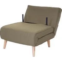 Mendler Schlafsessel HWC-D35, Schlafsofa Funktionssessel Klappsessel Relaxsessel Jugendsessel Sessel, Stoff/Textil ~ grün