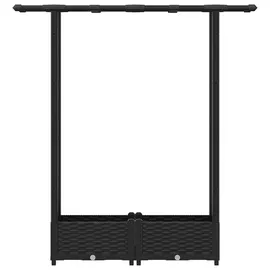 vidaXL Hochbeet mit Rankgitter und Dach 122,5 x 40 x 123 cm Schwarz