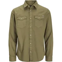 JACK & JONES Sheridan Langarmhemd Forest Night / Slim Fit L