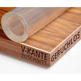 DecoHomeTextil Heimtextilmanufaktur Tischdecke Transparent Schutzfolie Folie leicht mattiert Abgeschrägte V-Kante, robust, reißfest, schalldämmend 40 cm x 100 cm