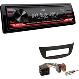 EHO JVC KD-X282DBT 1-DIN Digital Autoradio DAB+ Bluetooth USB Einbauset passend für Renault Twingo II 2007-2014 schwarz