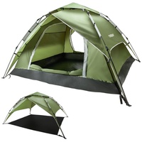 Yorbay Kuppelzelt 2 in 1 Pop Up Campingzelt doppelwandig wasserdicht UV-Schutz, Personen: 4 (mit Heringen, Windseile und Tragetasche), für 3-4 Personen für Wandern, Trekking, Outdoor grün