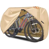 Zettum Fahrradabdeckung für 2 Fahrräder - Stationäre Fahrradgarage für die Aufbewahrung im Freien Wasserdichtes Outdoor & Heavy Duty, 600D PU Beschichtung Fahrrad Regenschutz für 2 Fahrräder(Khaki)