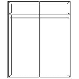 Forte Schwebetürenschrank - Sandeiche-weiß Hochglanz
