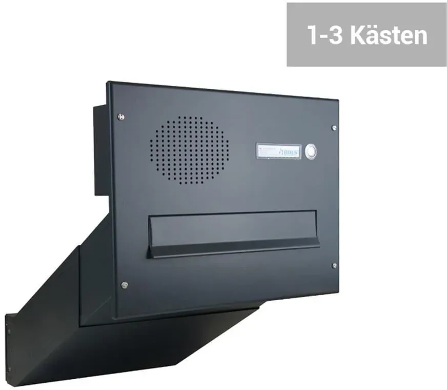 DV-Serie Mauerdurchwurf Briefkastenanlage mit Sprechsieb - Tiefe 23-50 cm