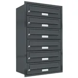 AL Briefkastensysteme 6er Briefkastenanlage Anthrazitgrau