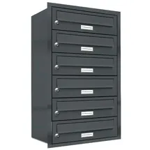 AL Briefkastensysteme 6er Briefkastenanlage Anthrazitgrau