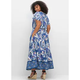 sheego Maxikleid Beige/Weiß Paisley 50