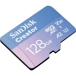 SanDisk Creator MicroSD-Speicherkarte 128GB Hohe Übertragungsgeschwindigkeiten von bis zu 190 MB/s
