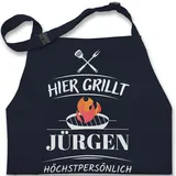 Kinderschürze Schürze Kinder Jungen Mädchen - Grillschürze - Hier grillt Name höchstpersönlich I Geschenk Grillen I Grill Geschenk I Lustiges Geschenk Papa I Vatertag I Geburtstag - 7-14 Jahre - 7-13 Jahre