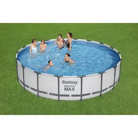 BESTWAY Steel Pro Max Frame Pool Set 549 x 122 cm lichtgrau inkl. Filterpumpe