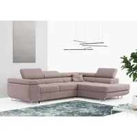 MKS MÖBEL Ecksofa GUSTAW-L, mit Schlaffunktion und Bettkasten, L-Form, Wohnlandschaft rosa