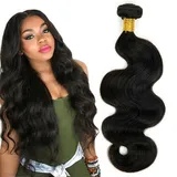 Body Wave Human Hair Bundles Menschliches Haar Brasilianisches Echthaar Tressen Virgin Hair Curly Bundles Single Weave Bundle Human Hair Natural Black Color 100g 16 Inch