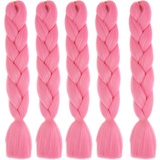 5 Stücke Jumbo Braids Extensions, 120cm Kunsthaar zum Einflechten Twist Zöpfe Synthetik Crochet Hair Flechthaar Haarverlängerungen Einfarbige Ombre Jumbo Zöpfe Haar Flechten Extensions für Crochet