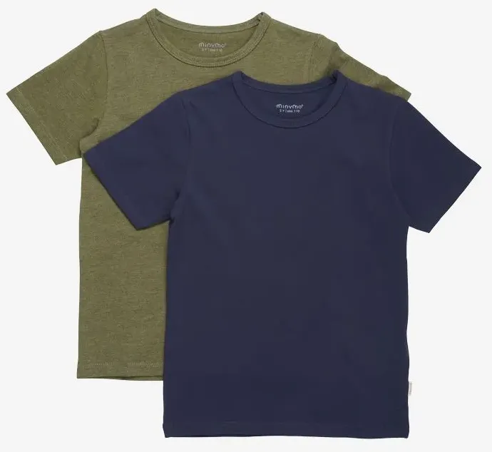 Minymo Basic 32 -t-shirt SS (2-pack) dark olive (954) 80