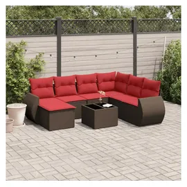 vidaXL 8-teiliges Gartensofa-Set Loungesofa braun
