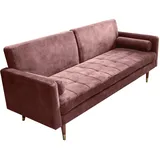 Riess-Ambiente Schlafsofa COUTURE - 196cm altrosa Microvelours 3-Sitzer Couch Bettfunktion ink. Kissen