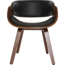 miliboo Design-Stuhl Kunstleder schwarz Nussbaum