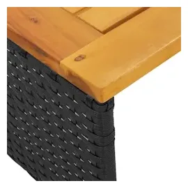 vidaXL Gartensofa in L-Form mit Tisch und Kissen Schwarz Poly Rattan