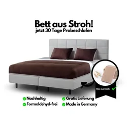 Boxspring Fellows Boxspringbett, Weltneuheit ! Nachhaltige Betten aus Stroh mit deutschen Gütesiegel. grau