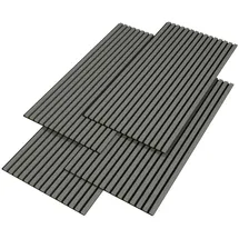 [neu.holz] Wandpaneel Vang hellgrau 4 St. 120 x 60 cm