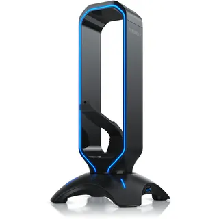 Titanwolf Kopfhörerständer mit 2 x USB 3.2 und Mausbungee Headphone stand mit Farbwechselmodus