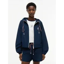 Tommy Hilfiger Damen, Windbreaker Jacke Nylon Wasserabweisend, blau (Dark night navy), XL - XL
