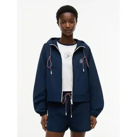 Tommy Hilfiger Damen, Windbreaker Jacke Nylon Wasserabweisend, blau (Dark night navy), XL - XL