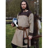 Battle Merchant Wikinger-Kostüm Wikinger Tunika Ove mit Fischgrätmuster, braun L braun L | L