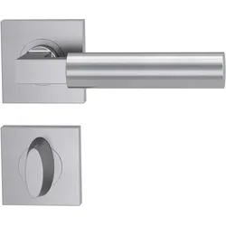 GRIFFWERK Türgriff METRICO PROF Schraubtechnik GK4 Rosetten rund WC Edelstahl matt