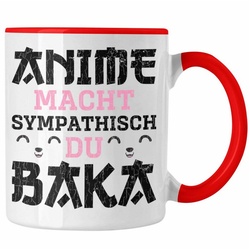 Trendation Tasse Trendation – Anime Tasse Geschenk Spruch Kaffeetasse Geschenke Deko Anme Fan Sympathisch rot