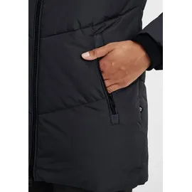 Oxmo OXJunchen Damen Winterjacke Damenjacke Jacke mit Kapuze Eingrifftaschen Reißverschluss Regular fit - Schwarz - L