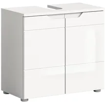 VCM Ebuy24 Solero Waschbeckenunterschrank 2 Türen Weiß hochglanz, weiß