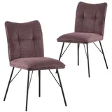 B&D home Esszimmerstuhl NELE (2er Set, Esszimmerstuhl Polsterstuhl Küchenstuhl für Esszimmer, Küche, Wohnzimmer, Büro, Industrial modern Design, Merlot, - (B)49 x (H)85 x (T)61,5 cm | Gr.: onesize