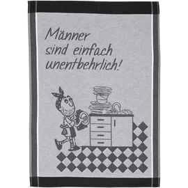 Ross Geschirrtuch ROSS "Männer sind einfach unentbehrlich", schwarz (schwarz, grau), B:50cm L:70cm, 100% Baumwolle, Geschirrtücher, Geschirrtuch, Sprüchetuch, aus 100% Baumwolle