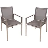 Garden Pleasure Stapelstuhl SIENNA 56 x 64 x 85 cm grau 2 St.