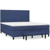 vidaXL Boxspringbett mit Matratze Blau 180x200 cm Stoff