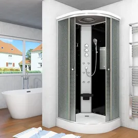 SeniorBad AcquaVapore Duschkabine Fertigdusche Dusche Komplettkabine D10-03M1-EC 80x80 cm mit 2K Scheiben Versiegelung